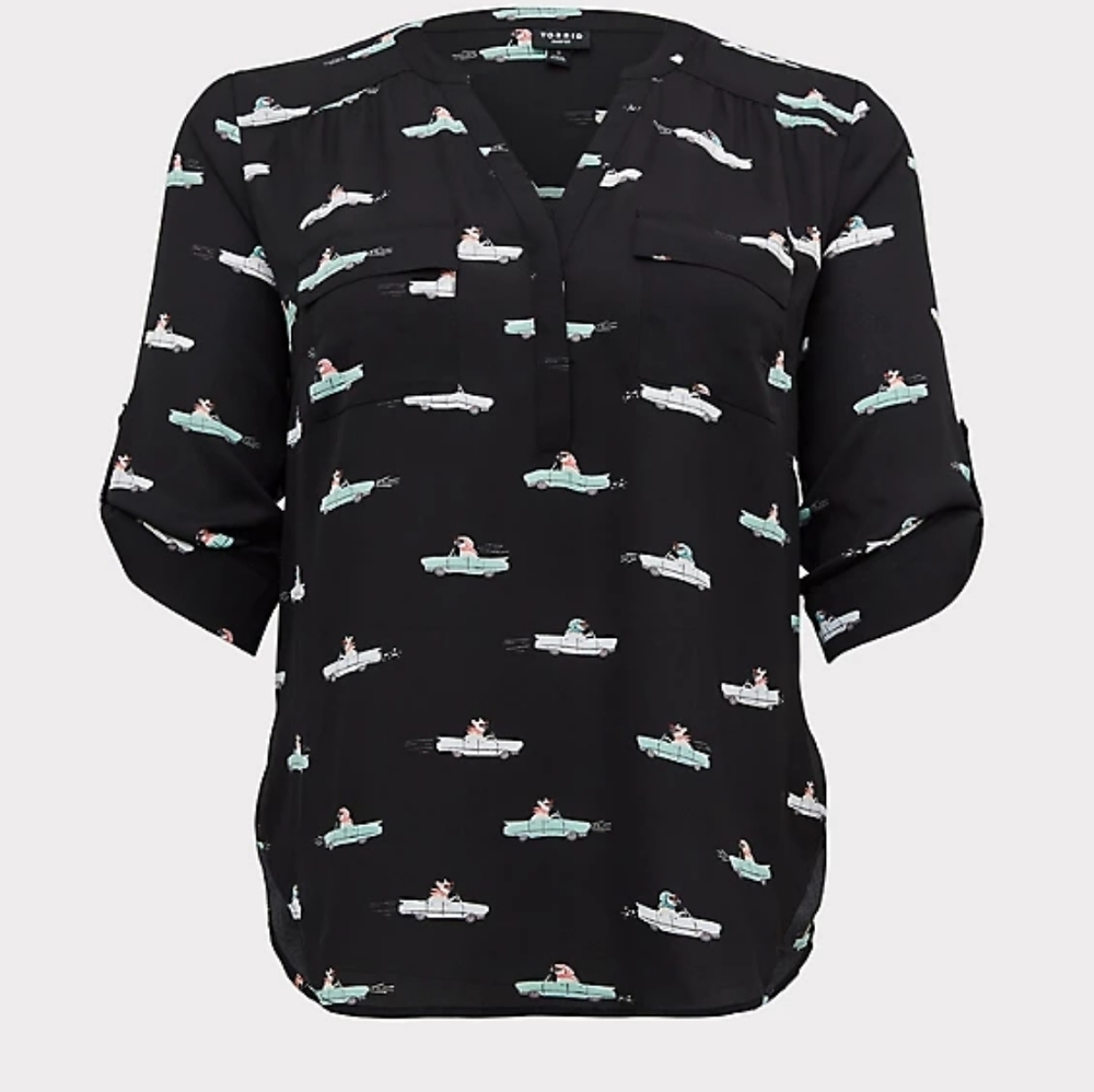 Torrid Harper Black Freeway Frenchie pullover Top - Picture 2 of 5